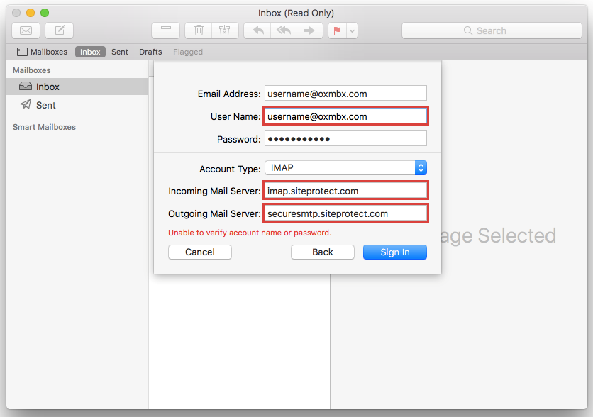 gmail exchange server settings for mac